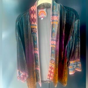 Johnny Was - Multi color velvet cardigan
